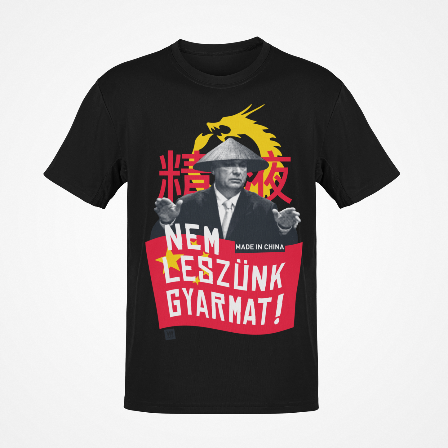 Fekete NEM LESZÜNK GYARMAT póló