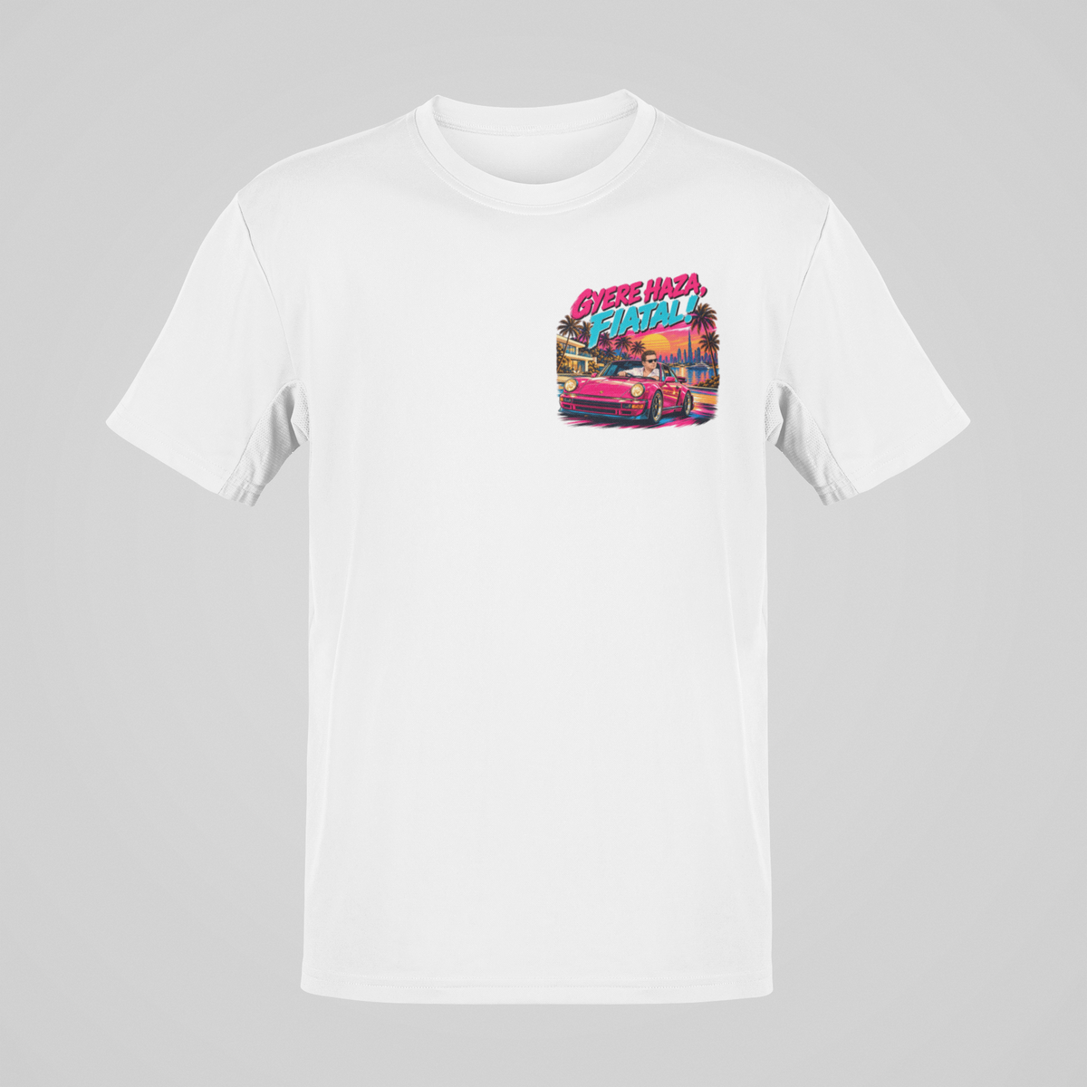 Gyere haza fiatal mellkas logó -  unisex póló
