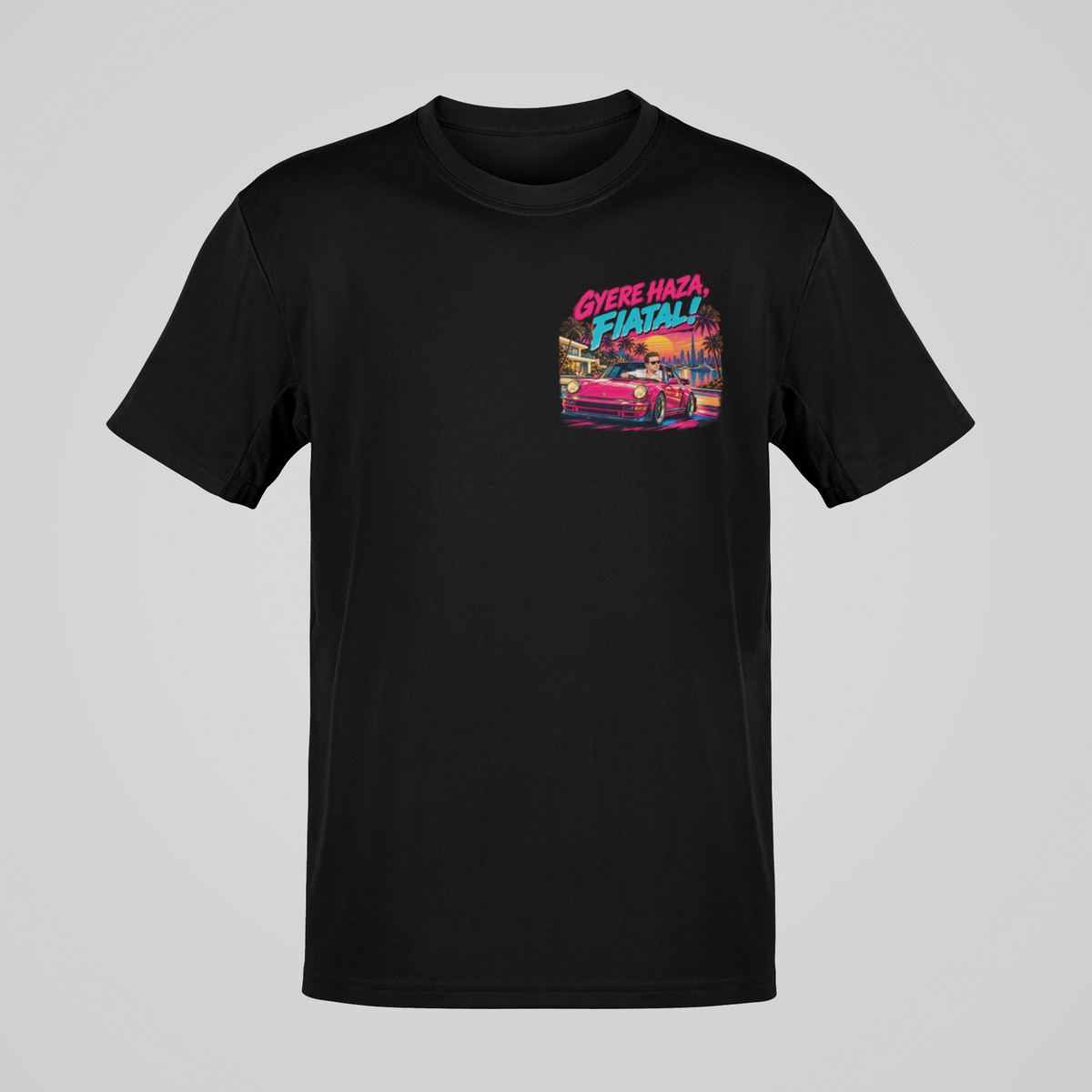 Gyere haza fiatal mellkas logó -  unisex póló