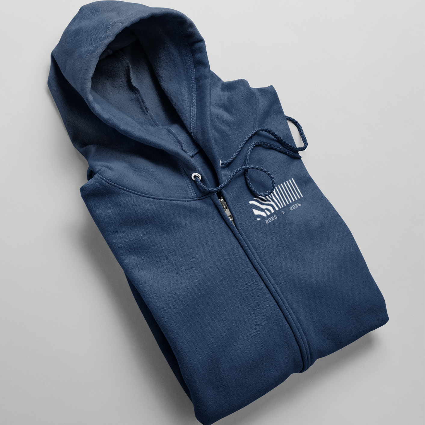 Vonalkód mellkaslogó - cipzáras kapucnis pulóver