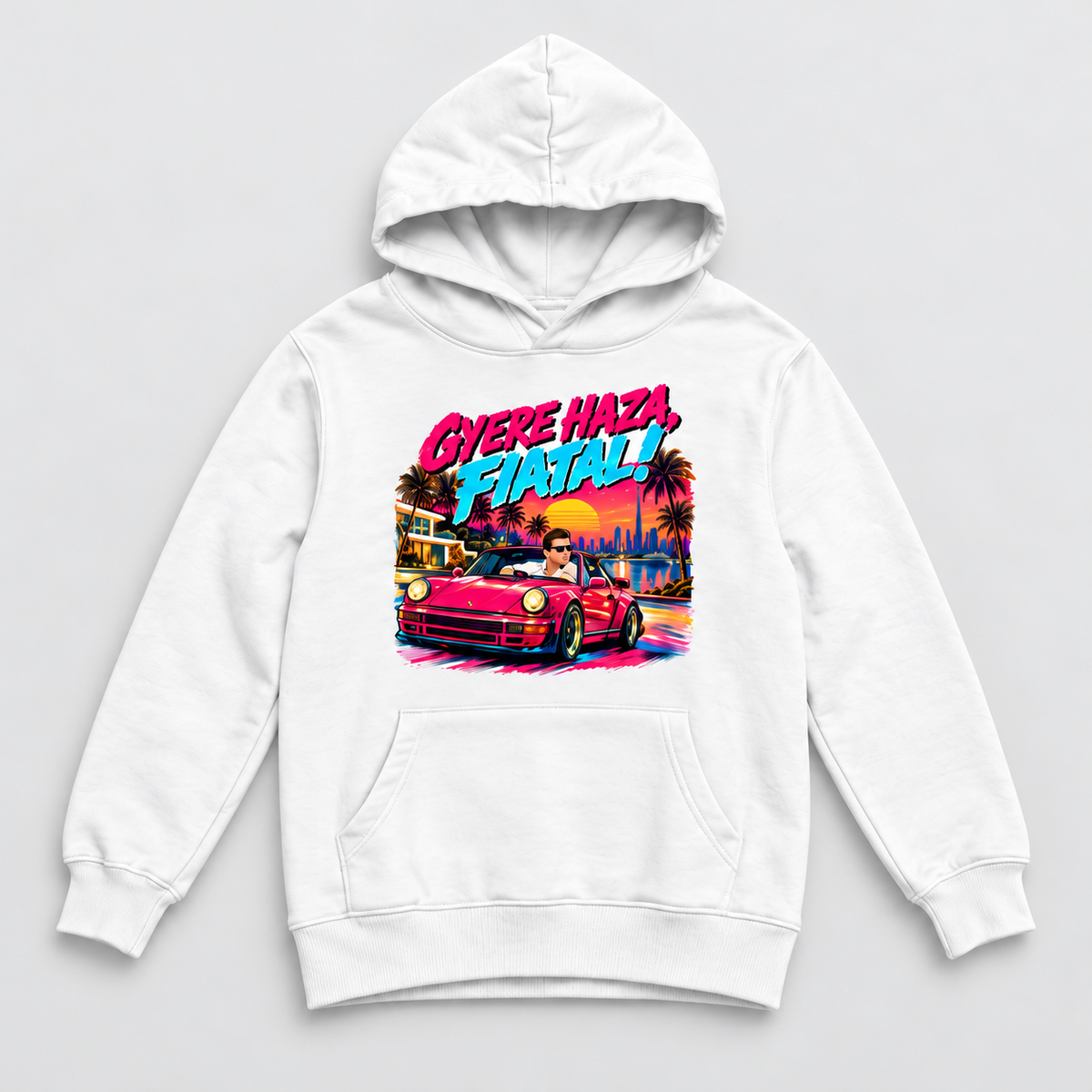 Gyere haza fiatal - unisex kapucnis pulóver