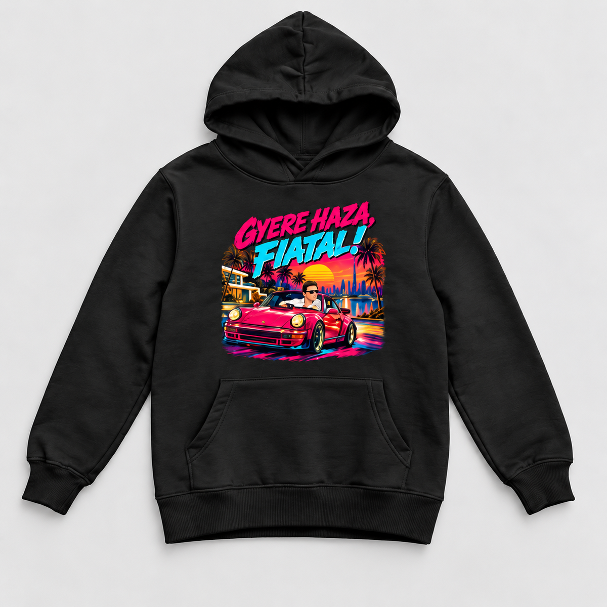 Gyere haza fiatal - unisex kapucnis pulóver