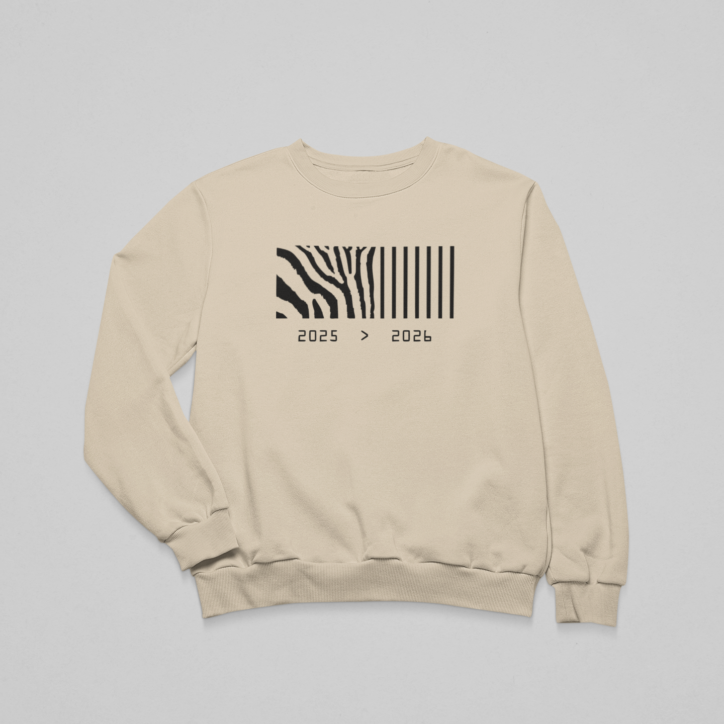 Vonalkód - környakas unisex pulóver