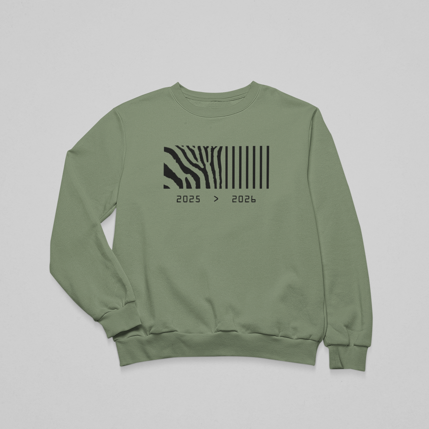 Vonalkód - környakas unisex pulóver