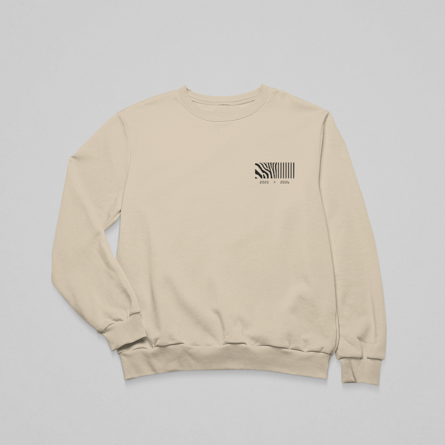 Vonalkód mellkaslogó - környakas unisex pulóver